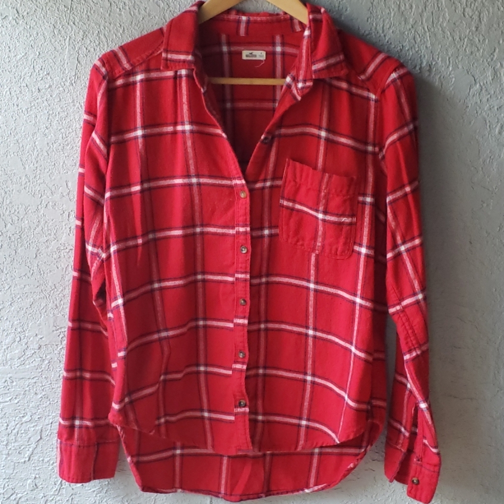 Red Hollister Flannel Size M